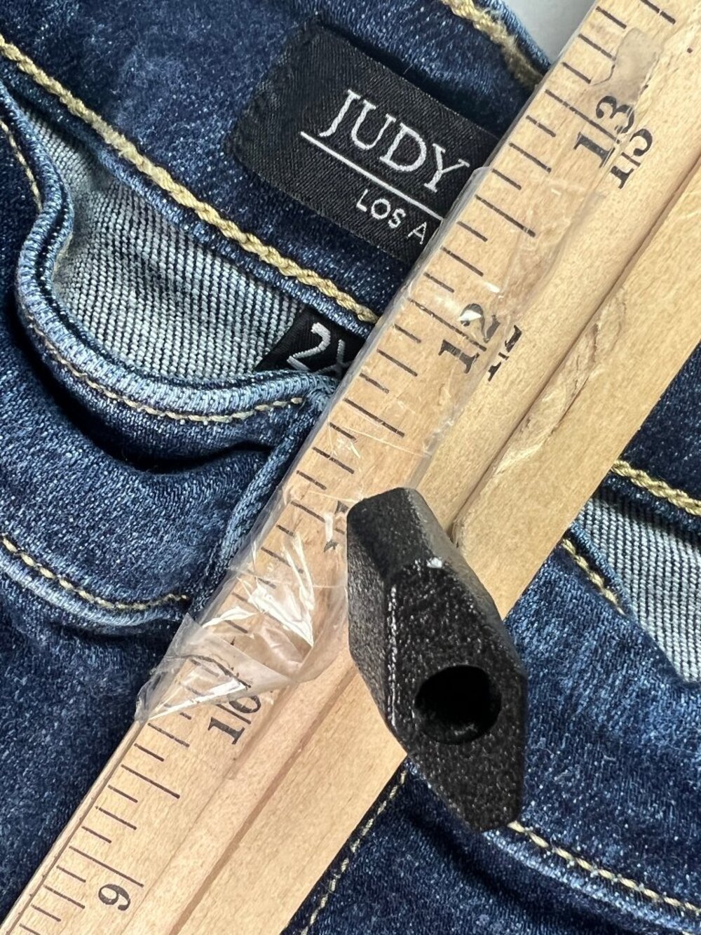 Judy Blue Jean Short Women Plus 35* High Rise Blue Stretch Denim Jorts Tag 2XL - Picture 14 of 15